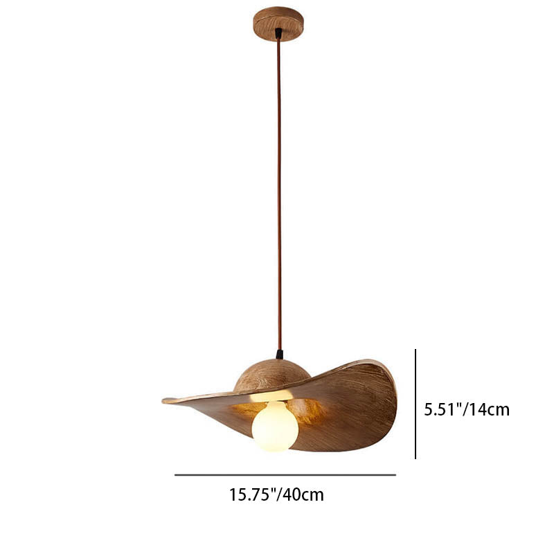 Contemporary Nordic Hat Design Resin 1-Light Pendant Light For Living Room