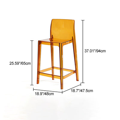 Modern Minimalist PC Rectangular Bar Stool Backrest Armless For Kitchen