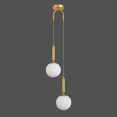 Nordic Vintage Grün Messing Glas 1-flammige Pendelleuchte 