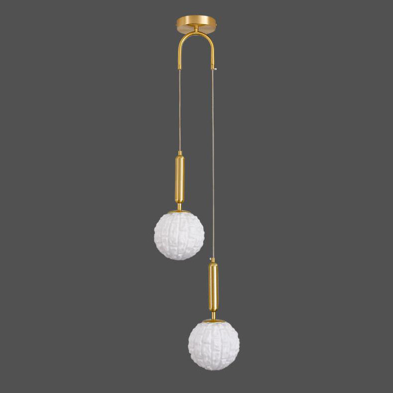 Nordic Vintage Grün Messing Glas 1-flammige Pendelleuchte 