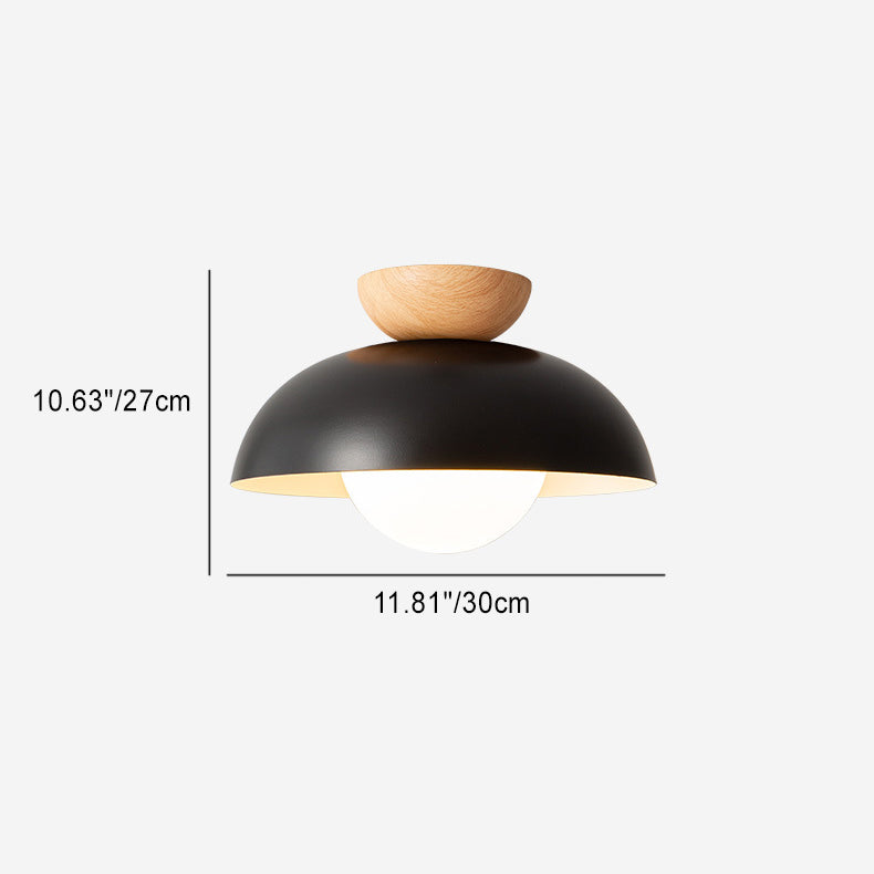 Moderne minimalistische runde Eisen-Glas-Deckenleuchte mit 1 Licht für das Wohnzimmer 