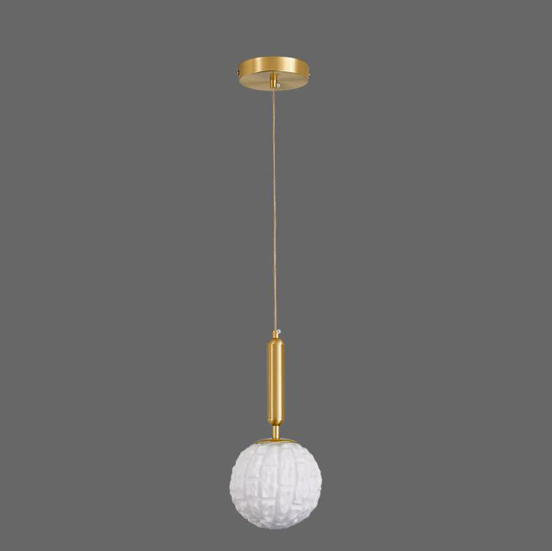 Nordic Vintage Grün Messing Glas 1-flammige Pendelleuchte 