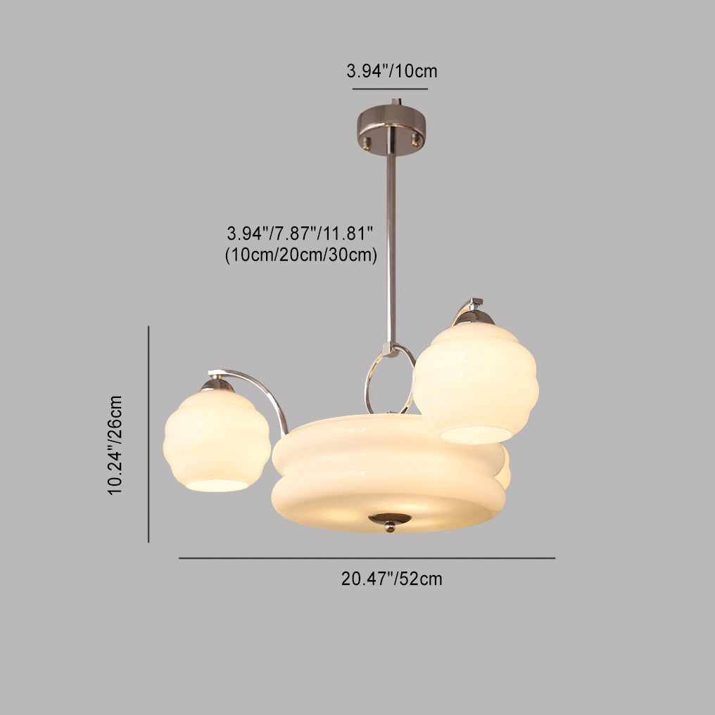 Lustre Moderne à Branches Courbées Style Mi-Siècle avec Baguette Ronde et Globes en Verre et Fer 4/6/8 Lumières pour Salon 