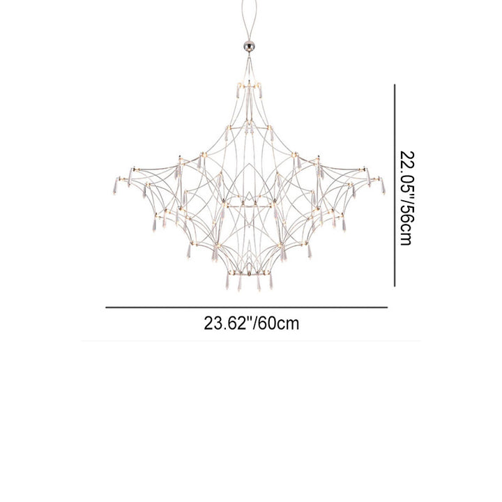 Modern Luxury Firefly Geometric Stainless Steel LED Chandelier for Living Room