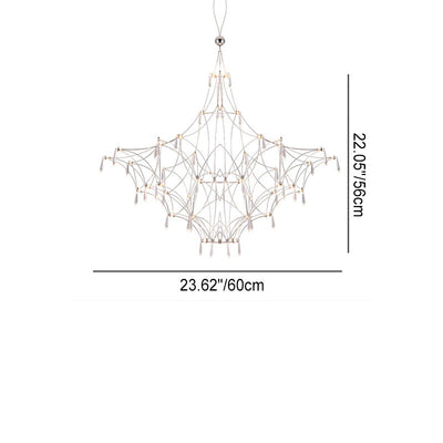 Nordic Light Luxury Firefly Geometric Stainless Steel LED Chandelier