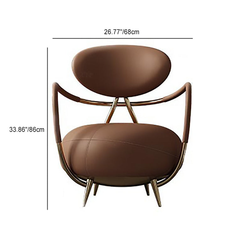 Contemporary Luxury Round Microfiber Leather Stainless Steel Chair Backrest Armless For Living Room