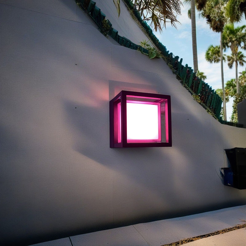 Applique murale moderne minimaliste étanche en aluminium carré acrylique LED pour jardin 