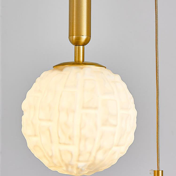 Nordic Vintage Grün Messing Glas 1-flammige Pendelleuchte 