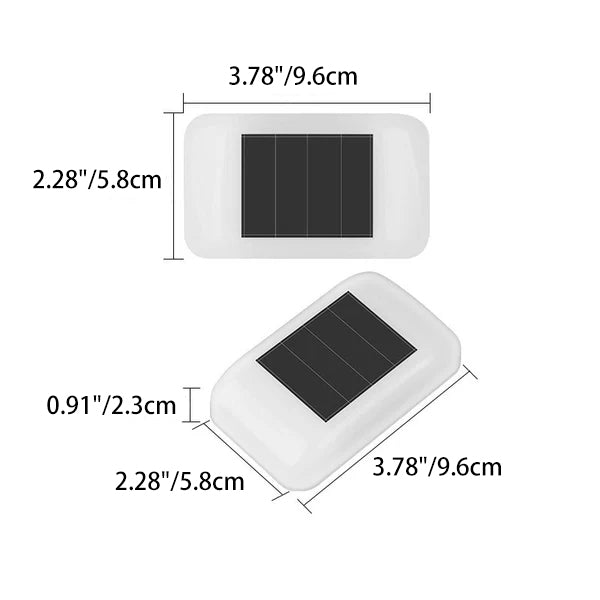 Moderne minimalistische quadratische wasserdichte Solar-LED-Wandleuchte aus ABS für den Außenbereich 