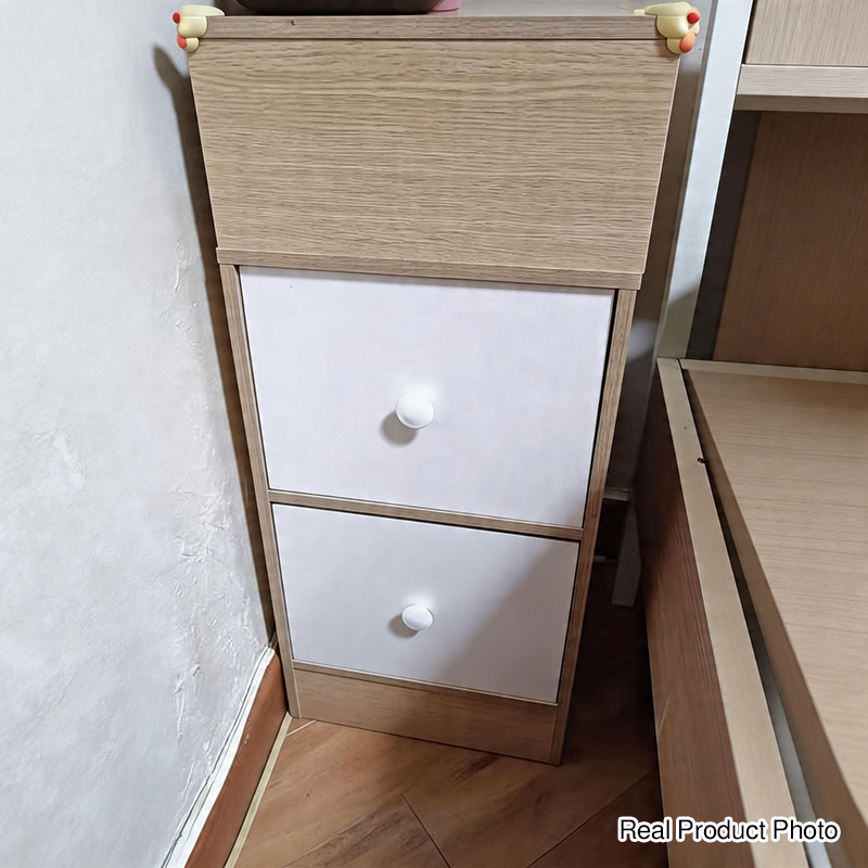 Moderner minimalistischer rechteckiger Nachttisch aus mitteldichter Faserplatte mit 1 Schublade für das Schlafzimmer 