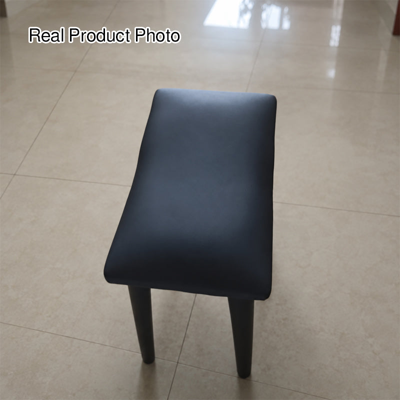 Contemporary Scandinavian Nappa-Style Faux Leather Plastic Sponge Vanity Stool Backless Armless For Bedroom