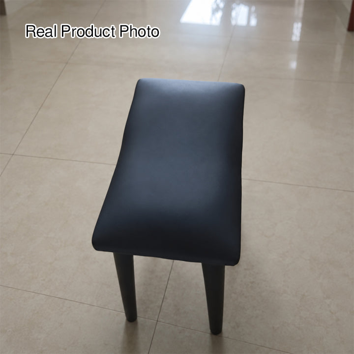 Contemporary Scandinavian Nappa-Style Faux Leather Plastic Sponge Vanity Stool Backless Armless For Bedroom