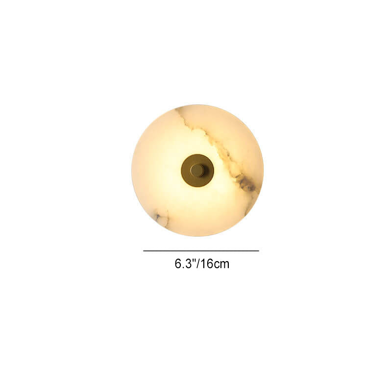 Modern Luxury Round Marble Iron LED Wall Sconce Lamp