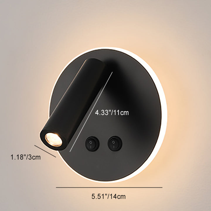 Applique murale LED rectangulaire ronde minimaliste moderne en fer et aluminium pour chambre 