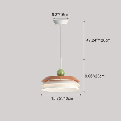 Zeitgenössische nordische runde dreifache Scheibe Eisen Acryl LED Pendelleuchte für Wohnzimmer 