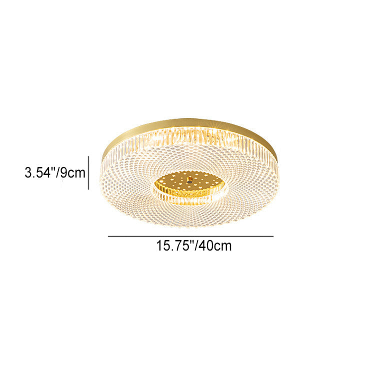 Moderne unbedeutende runde kupferne Acryl-LED-Unterputz-Deckenleuchte für Schlafzimmer 