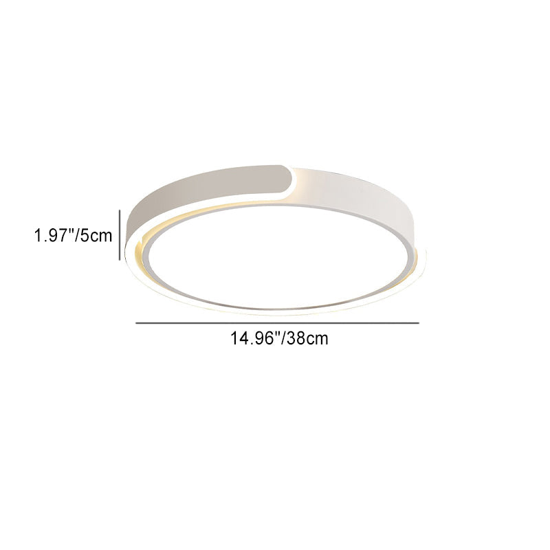 Plafonnier LED rond minimaliste moderne en aluminium et acrylique pour chambre 