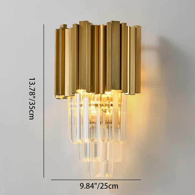 Contemporary Luxury Crystal Stainless Steel 1-Light Wall Sconce Lamp For Living Room &amp; Bedroom