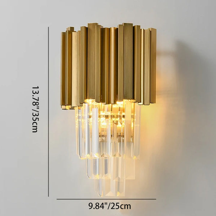 Contemporary Luxury Crystal Stainless Steel 1-Light Wall Sconce Lamp For Living Room & Bedroom