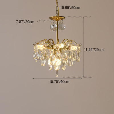 Contemporary Scandinavian Branch Crystal Iron 6/10/11/14 Light Chandelier For Bedroom