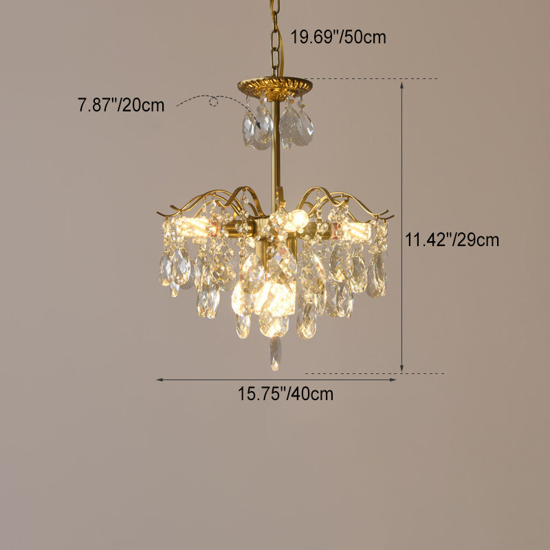 Contemporary Scandinavian Branch Crystal Iron 6/10/11/14 Light Chandelier For Bedroom