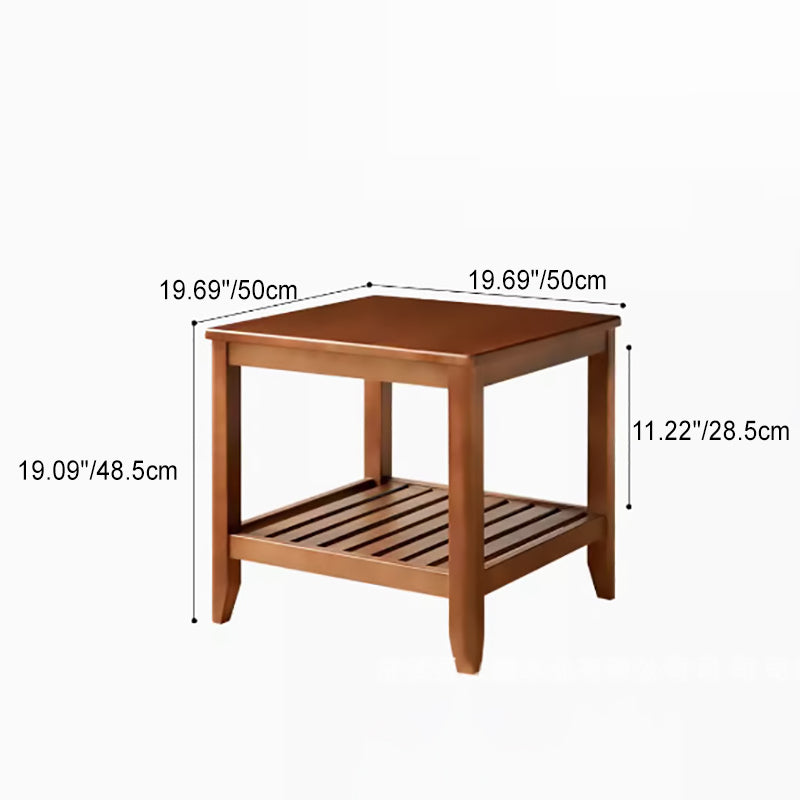 Mesa de café cuadrada de madera minimalista moderna con cuatro patas para sala de estar 
