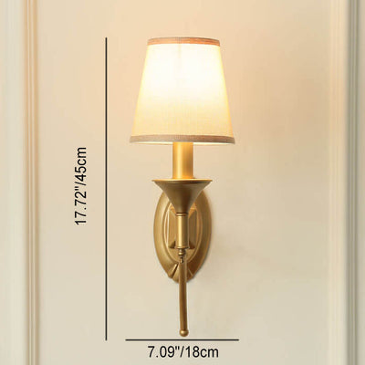 European Light Luxury Iron Fabric 1/2-Light Mushroom Wall Sconce Lamp