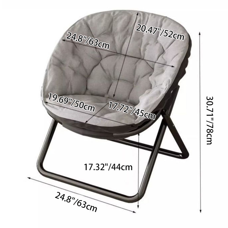Modern Minimalist Oval Suede Velvet Steel Accent Chair Backrest Armless For Living Room
