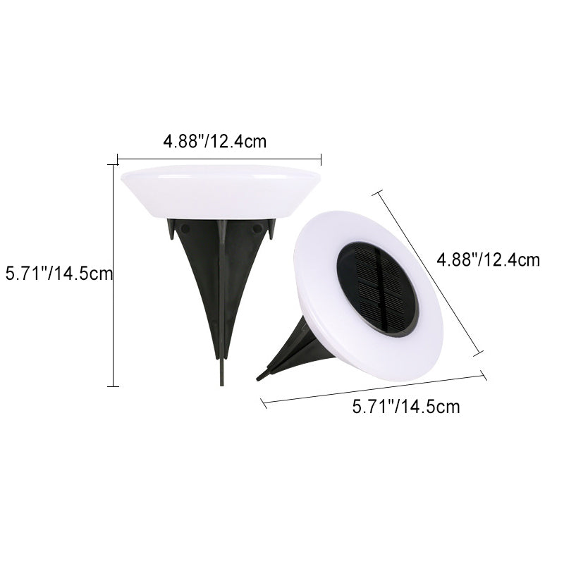 Simplicité moderne solaire étanche PP PS rond conique LED éclairage paysager lumière extérieure pour jardin 