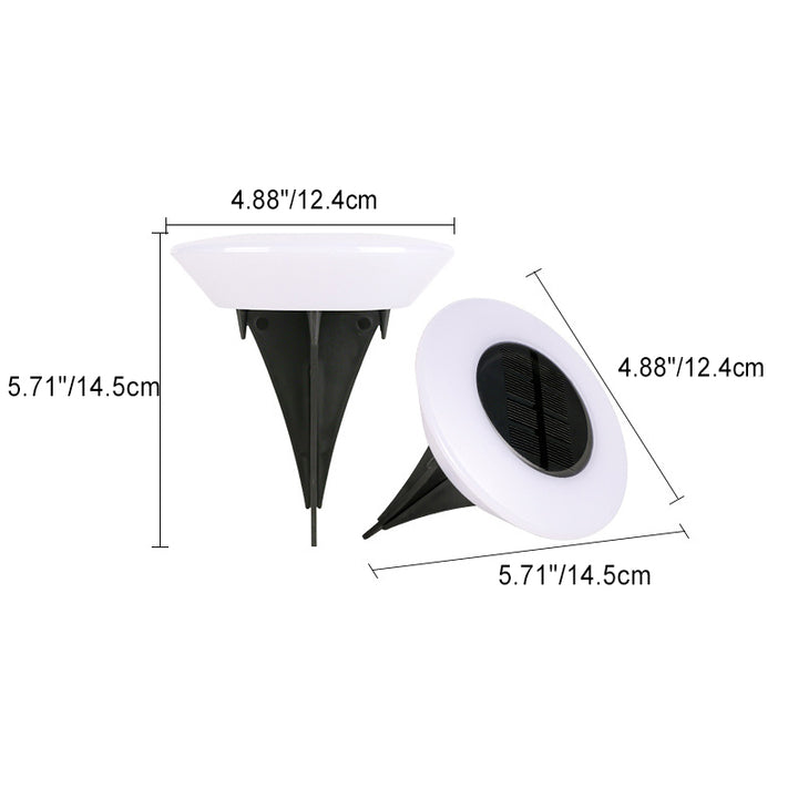 Simplicité moderne solaire étanche PP PS rond conique LED éclairage paysager lumière extérieure pour jardin 