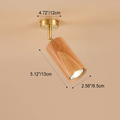Foco de madera de nogal minimalista nórdico de pista lineal 1/2/3/4 luces LED semi-empotradas para techo 