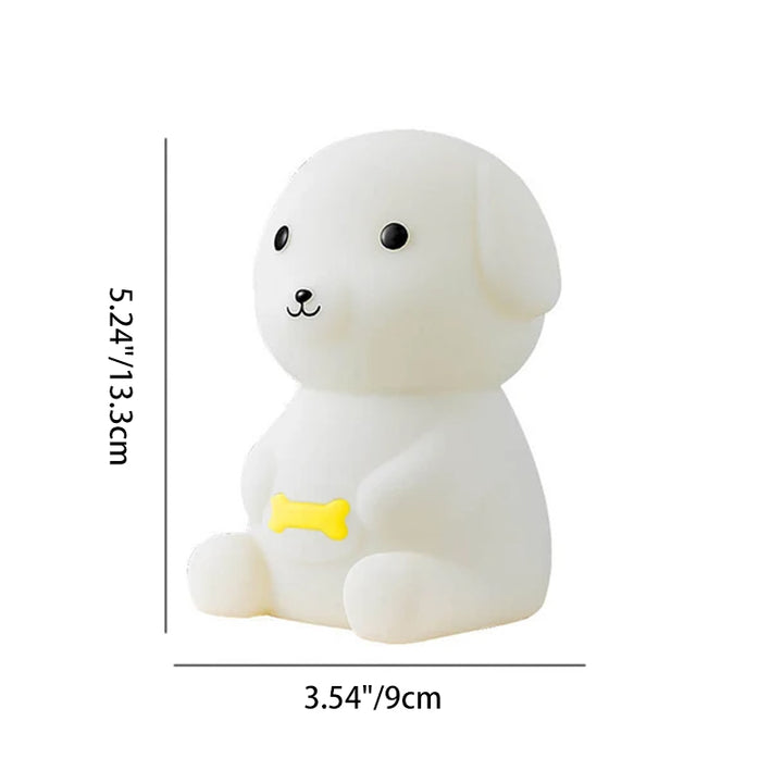 Contemporary Creative Puppy Silicone ABS HIPS LED Night Light Table Lamp For Bedroom