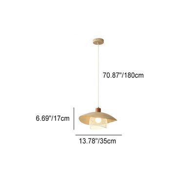 Moderne minimalistische cremefarbene runde Pod-Pendelleuchte aus Eisen mit 1 Licht für das Wohnzimmer 