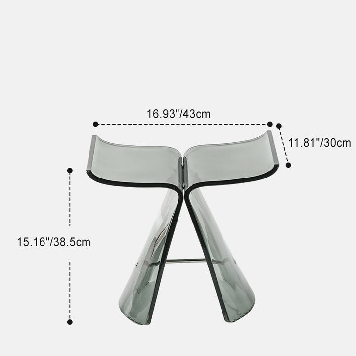 Tabouret de coiffeuse sans dossier en forme de papillon scandinave contemporain pour salon 