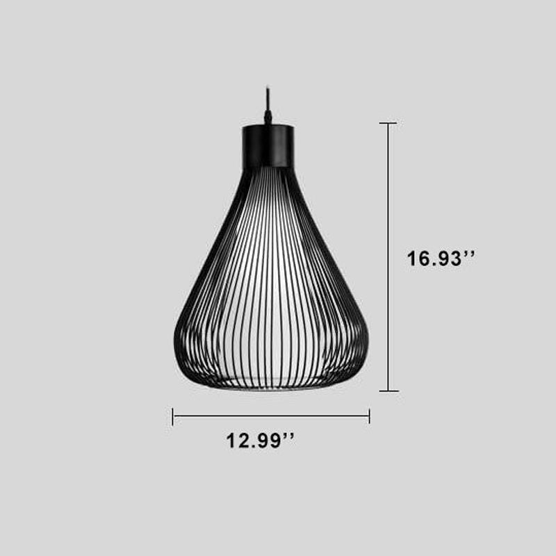 Nordic Simple Teardrop Cage Metal 1-Light Pendant Light