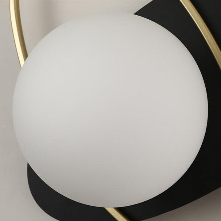Lámpara de Aplique de Pared de 1 Luz con Diseño de Superposición Desfasada de Óvalo Doble de Vidrio Creativo 