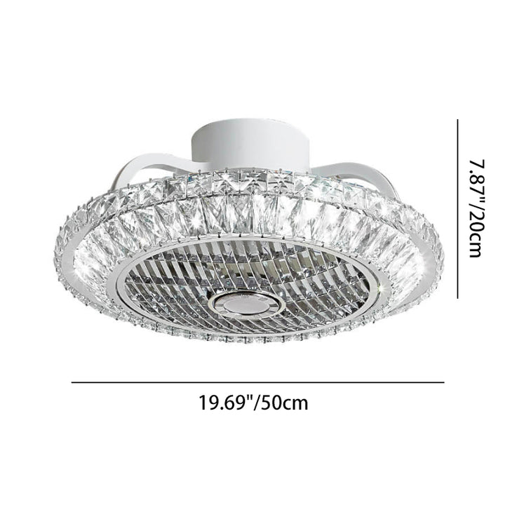 Conception de cadre rond en cristal simple nordique LED plafonnier ventilateur de plafond 