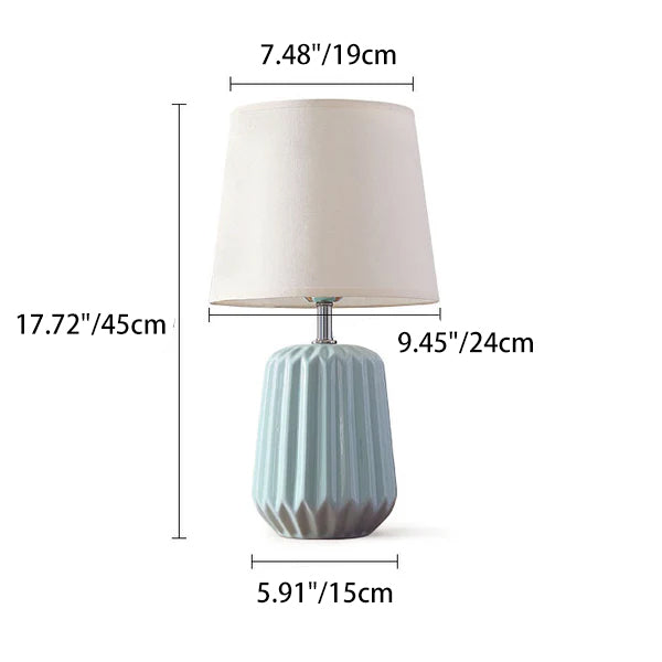 Lampe de table 1 lumière en céramique et tissu nordique Macaron 