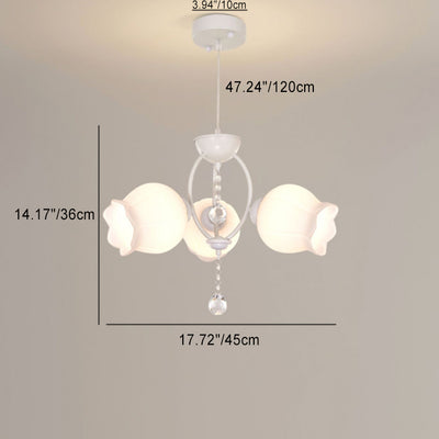 Moderner Art Deco Kristallglas Blumenschirm 3/5-flammiger Kronleuchter für Wohnzimmer 