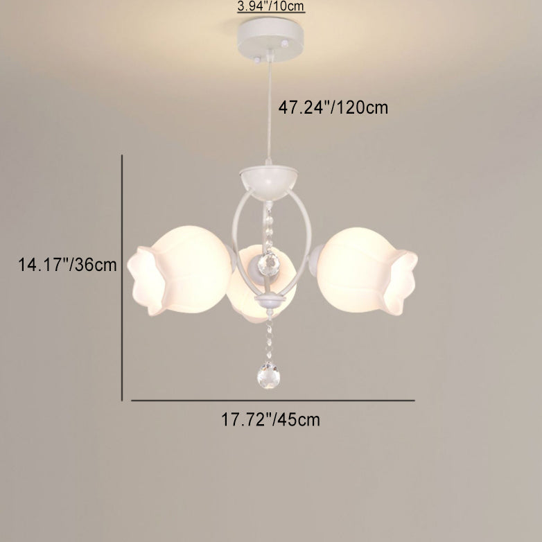 Moderner Art Deco Kristallglas Blumenschirm 3/5-flammiger Kronleuchter für Wohnzimmer 