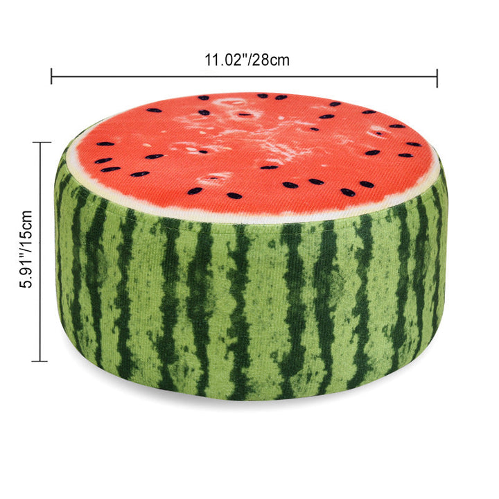 Pouf repose-pieds rond en tissu à motif de fruits créatif contemporain pour salon 