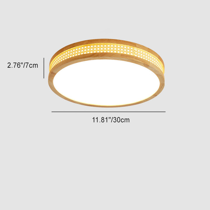 Moderne unbedeutende runde Acryl-Holz-LED-Deckenleuchte für Schlafzimmer 
