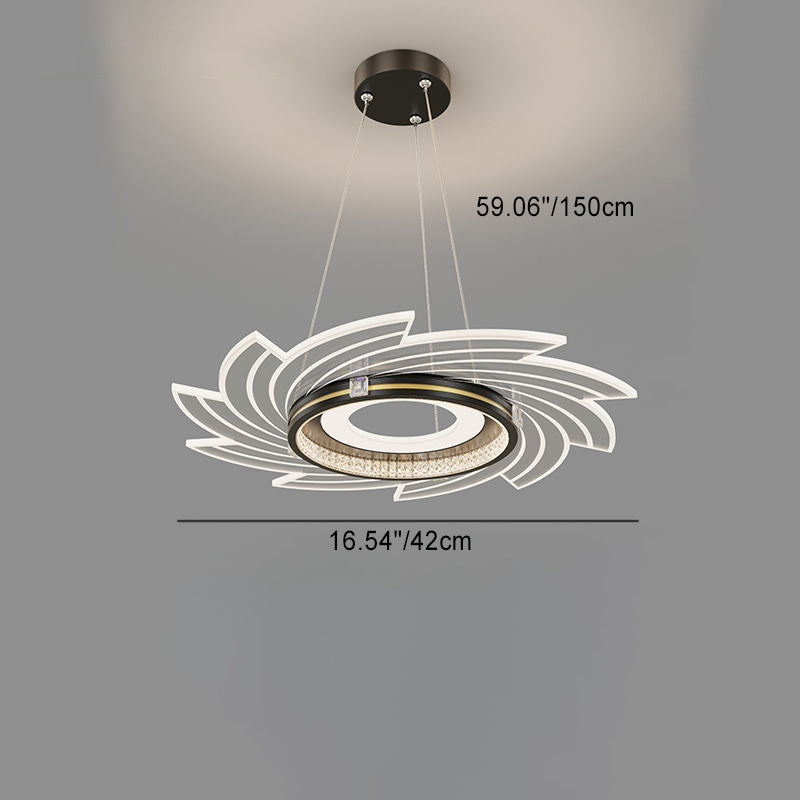Lámpara colgante LED de lujo contemporáneo con pantalla de acrílico cristalino para dormitorio 