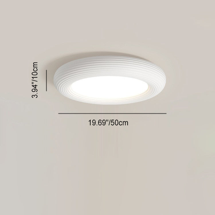 Luz de techo empotrada LED de donut redondo de acrílico y resina de hierro de simplicidad moderna para sala de estar 