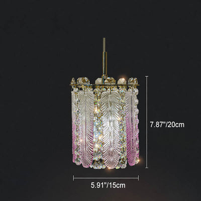 Suspension moderne en cristal cylindrique à 1 lumière pour salon 