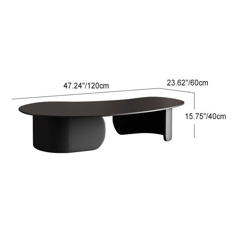 Moderner minimalistischer Cashew-Bogen-Felsplatte Edelstahl-Beistelltisch 1-stufig für Wohnzimmer 
