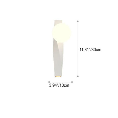 Applique Murale Sphère Longue 1-Lumière en Plastique Style Crème Minimaliste Nordique 