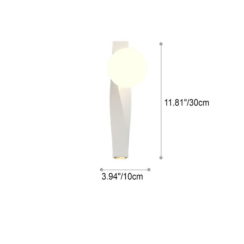 Applique Murale Sphère Longue 1-Lumière en Plastique Style Crème Minimaliste Nordique 