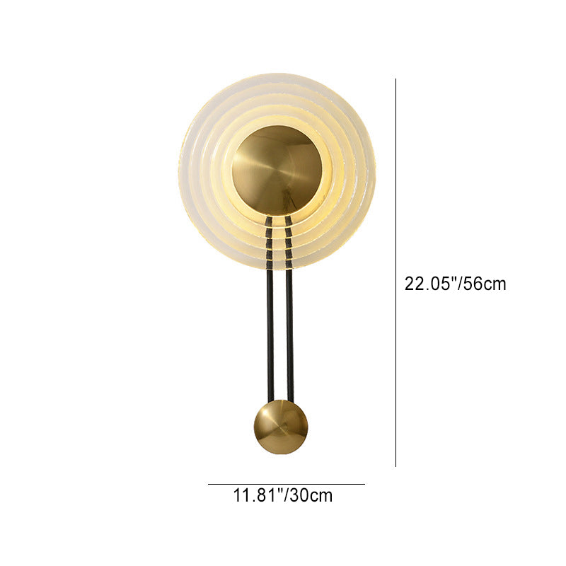 Zeitgenössische nordische runde Wasserkräuselungsglas-Eisen-LED-Wandleuchterlampe für Wohnzimmer