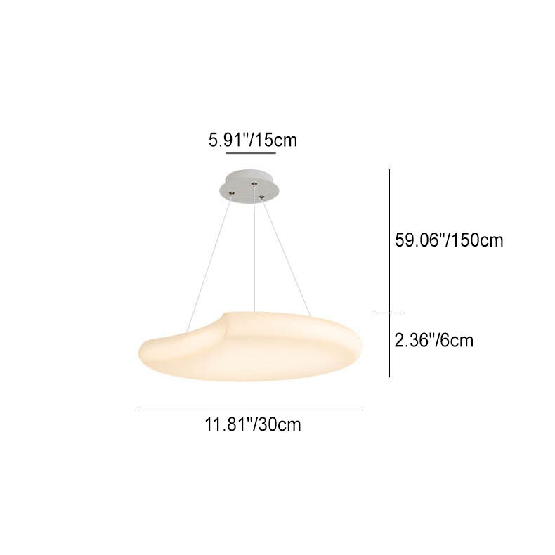 Suspension LED avec abat-jour en forme de lune créative scandinave PE 
